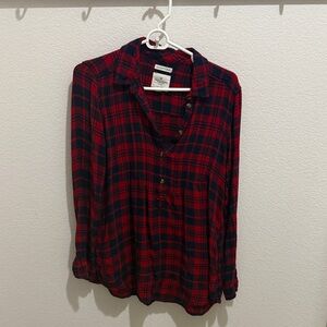 American Eagle Outfitters Red and Black Plaid Shirt